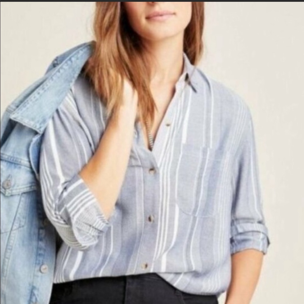 Anthro Maeve striped button down